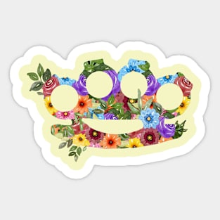 Floral Brass Knuckles Sticker